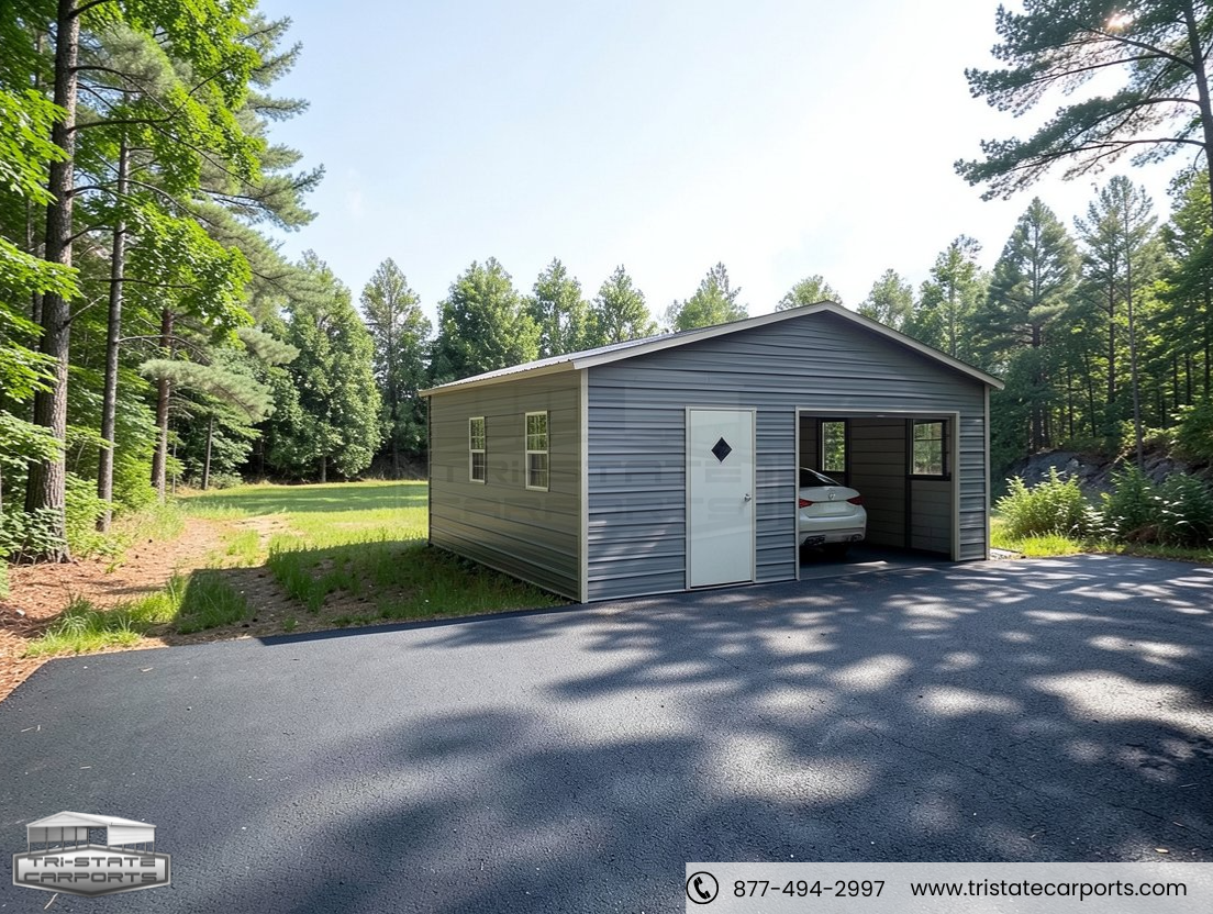 20'W X 21'L X 8'H BOXED EAVE GARAGE SKU 154