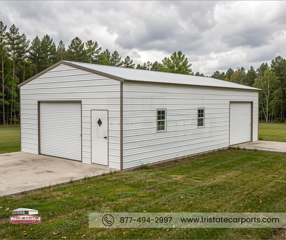 22'W X 40'L X 10'H VERTICAL ROOF ENCLOSED GARAGE SKU 175
