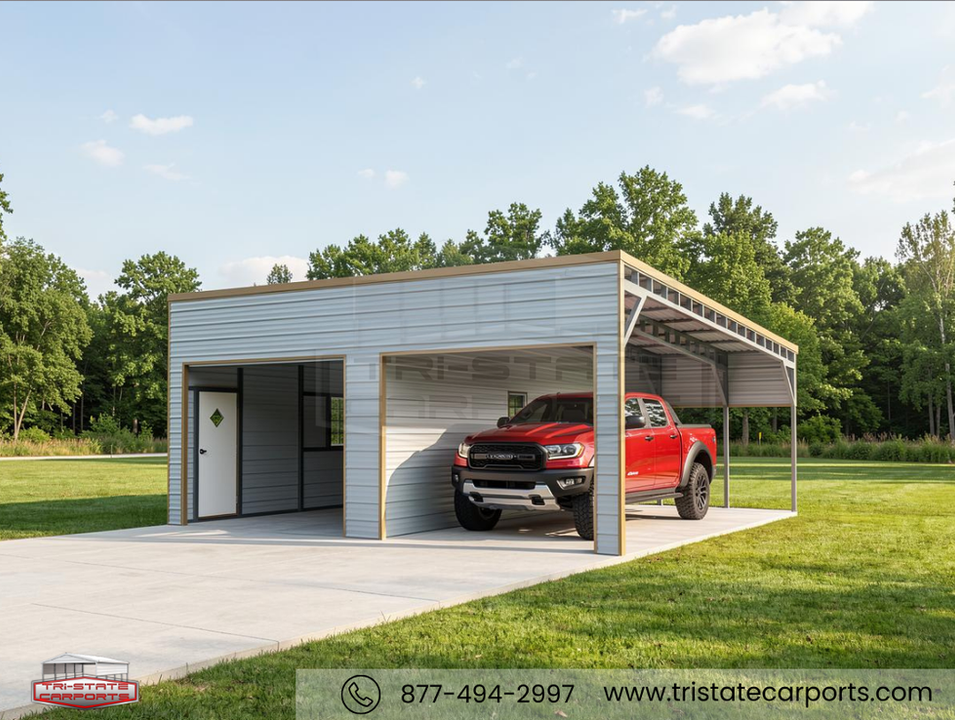 24'W X 24'L X 8'H LEAN TO VERTICAL ROOF SKU 176