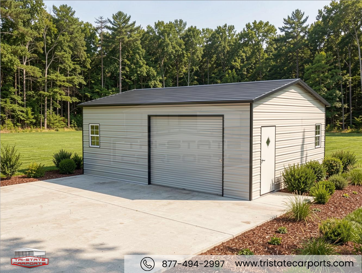 20'W X 25'L X 9'H BOXED EAVE GARAGE SKU 135