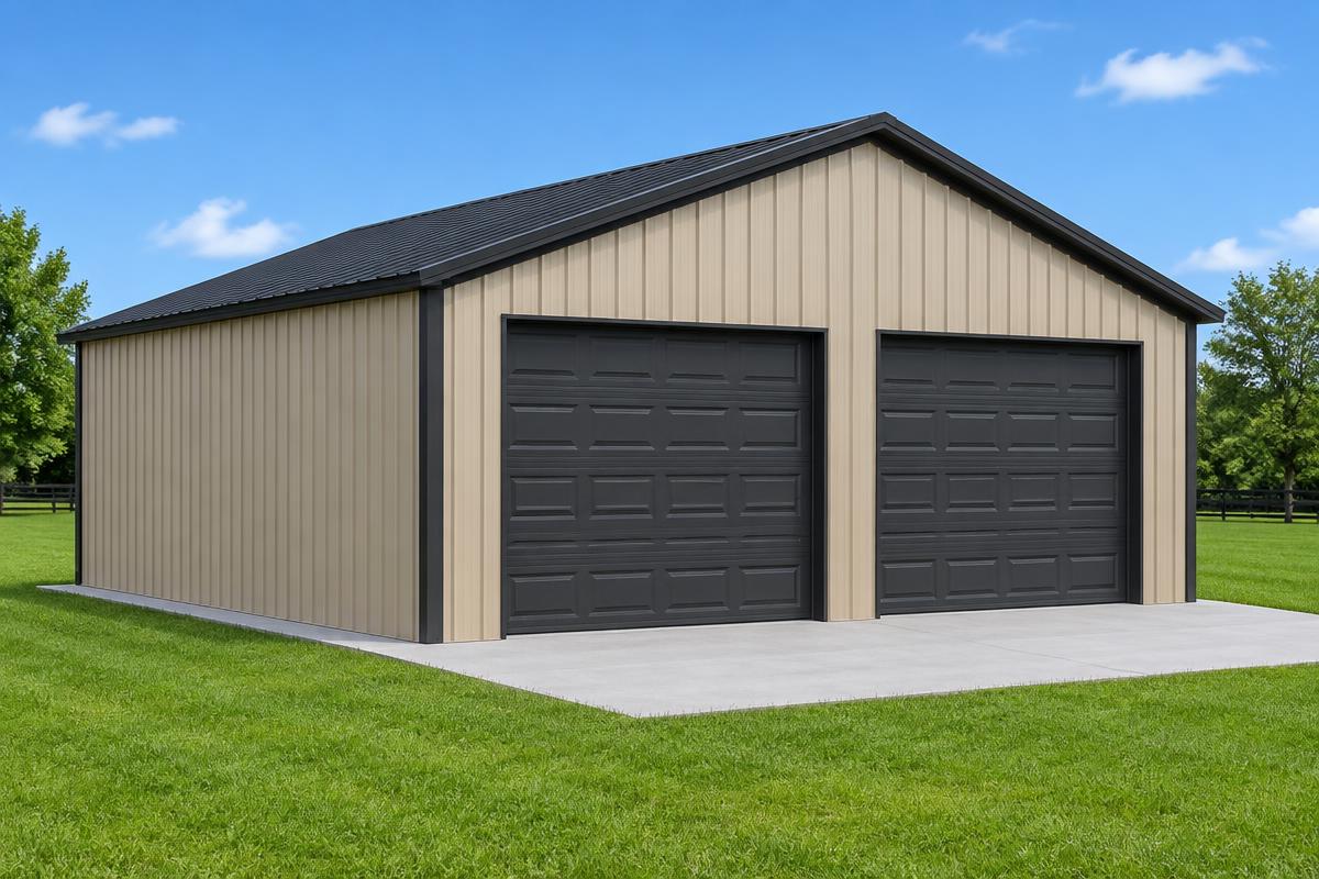 3D design rendering of a custom metal building