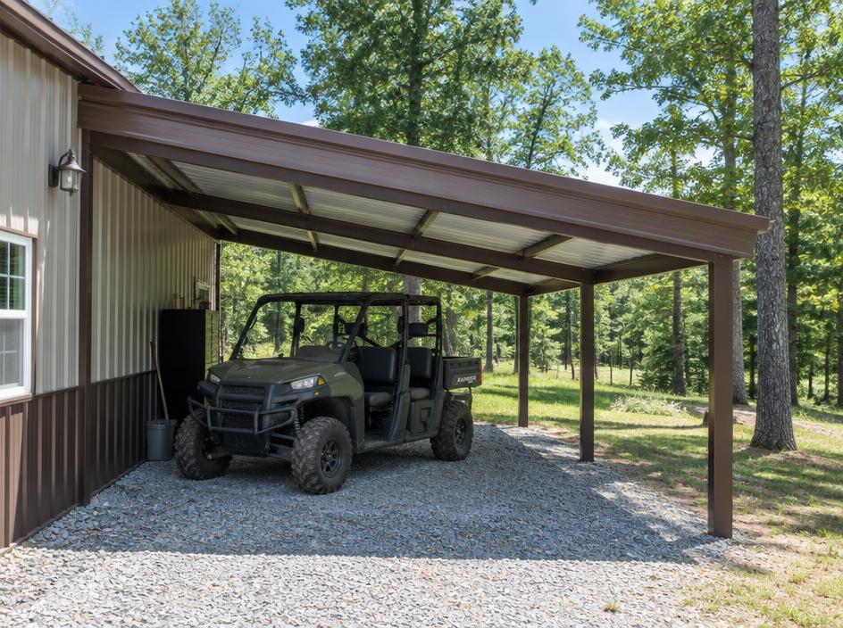Metal lean to installed by Tri-State Carports