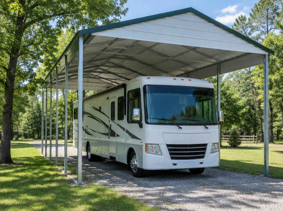 Metal rv cover installed by Tri-State Carports